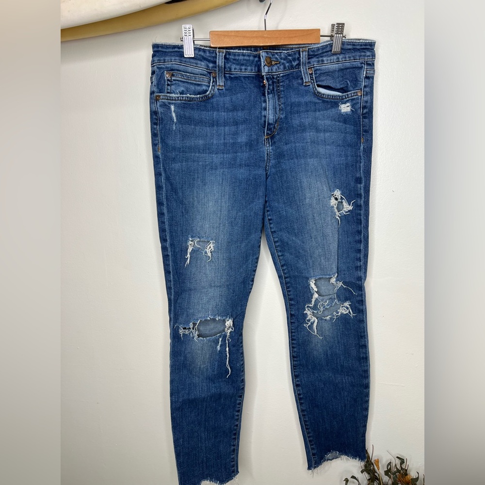 Joe’s Distressed Jeans with Raw Hem